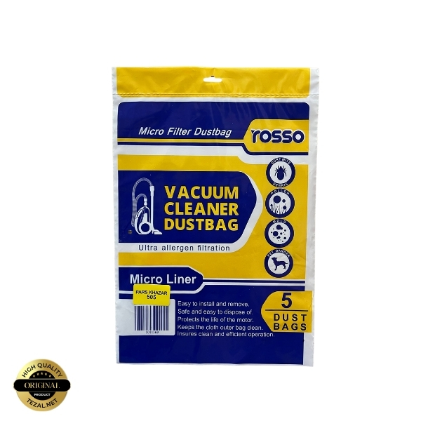 پاکت جاروبرقی rosso مدل PARS KHAZAR 505 بسته 5 عددی مناسب برای انواع جاروبرقی