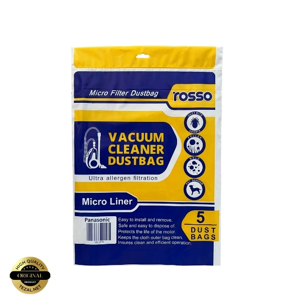 پاکت جاروبرقی مدل Panasonic بسته 5 عددی مناسب برای انواع جاروبرقی