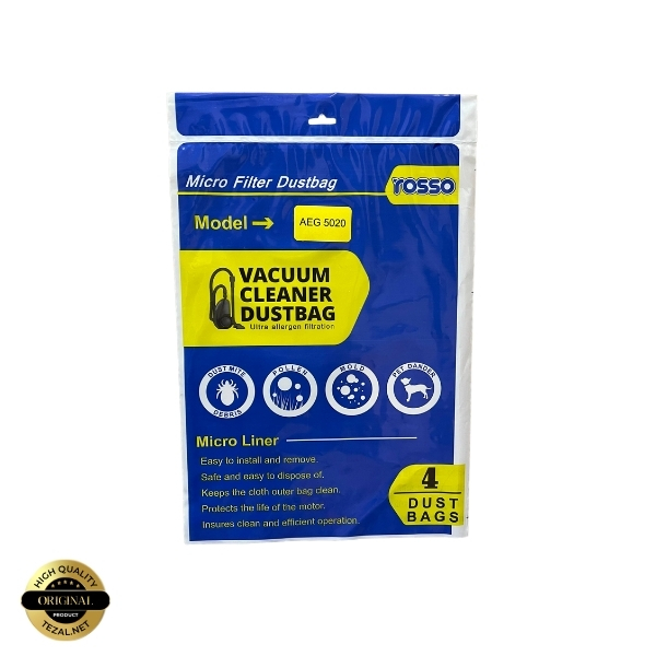 پاکت جاروبرقی rosso مدل AEG 5020 بسته 4 عددی مناسب برای انواع جاروبرقی