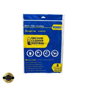 پاکت جاروبرقی rosso مدل DIAMOND بسته 4 عددی مناسب برای انواع جاروبرقی