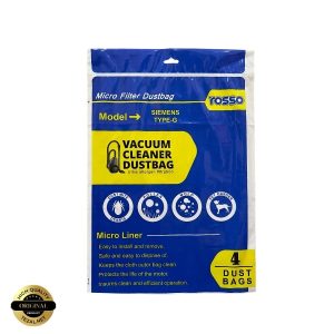 پاکت جاروبرقی مدل SIEMENS TYPE-G بسته 4 عددی مناسب برای انواع جاروبرقی