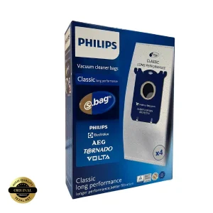 پاکت جاروبرقی S-bag مدل PHILIPS FC8021/03 مناسب برای جاروبرقی فیلیپس، الکترولوکس، آاگ، تورنادو و ولتا بسته 4 عددی